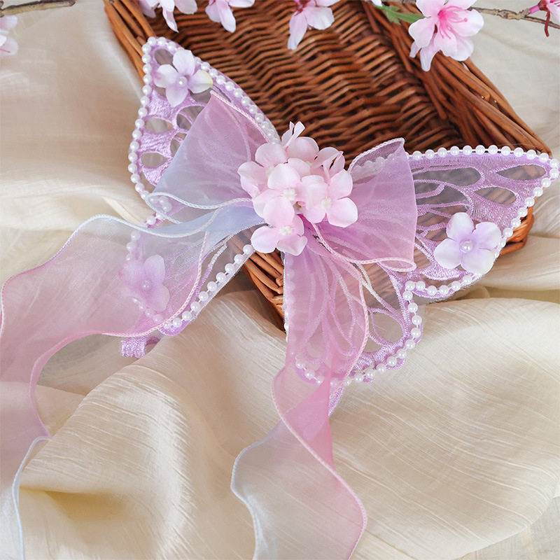 古风仙气长飘带蝴蝶绢纱蝴发夹儿童演出公主甜美头饰出游日常配饰,饰品/流行首饰/时尚饰品新,民族风发饰,淘宝优惠券,粉丝福利购,淘宝优惠卷