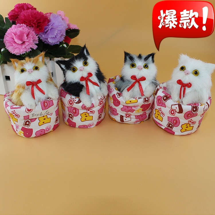 猫咪摆件礼品可爱风仿真动物