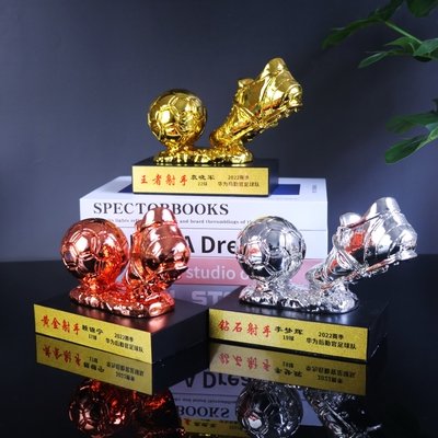 足球比赛金银铜奖杯定制