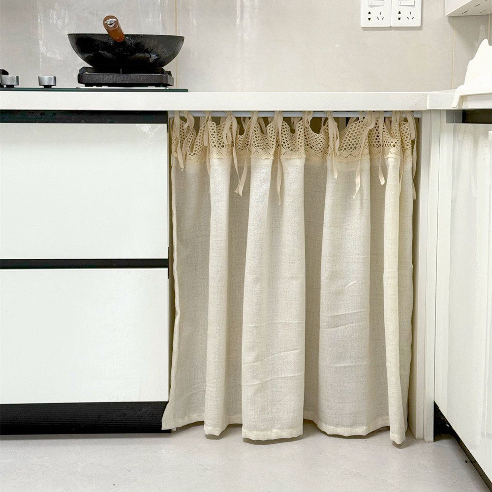 原木风日式美式亚麻橱柜遮挡帘柜子遮丑帘厨房鞋柜床头柜架子绑带,居家布艺,柜类遮挡帘,淘宝优惠券,粉丝福利购,淘宝优惠卷