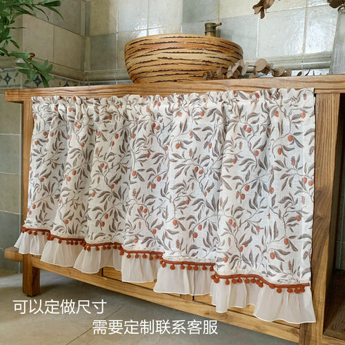 法式橱柜货架遮挡帘防尘