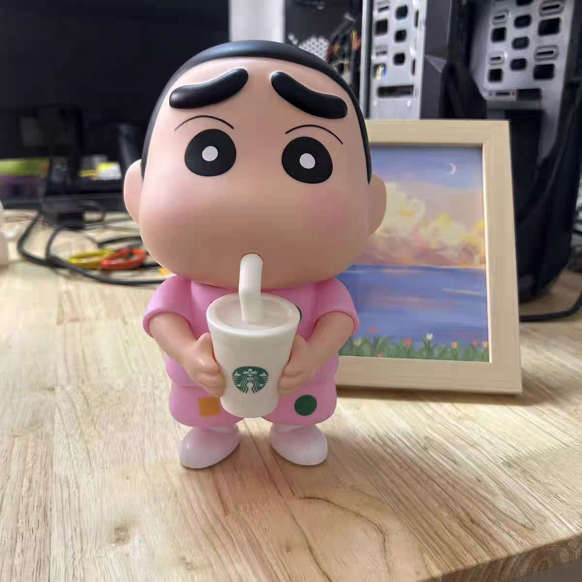 大号蜡笔小新摆件人偶潮玩手办模型公仔奶茶小新家居搪胶厂家直销