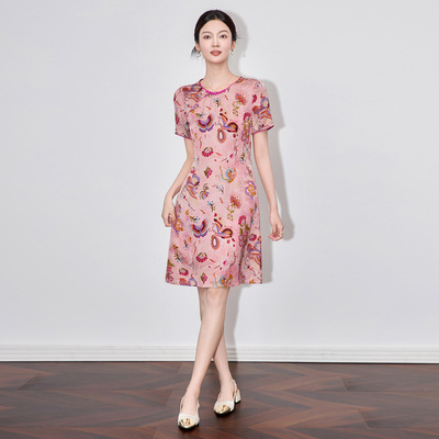 2025年春季新款国风提花连衣裙