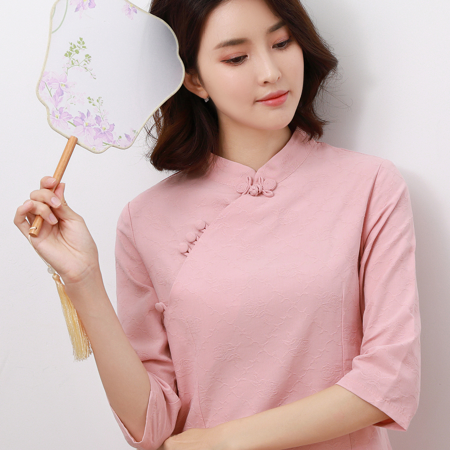 斜襟盘扣旗袍中式禅衣茶服衬衫