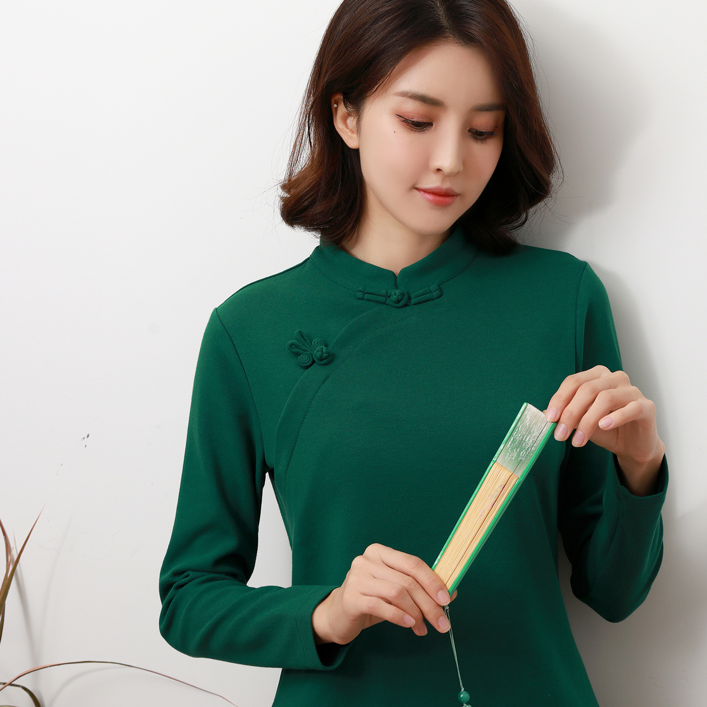 T恤茶服长袖文艺复古加厚纯棉