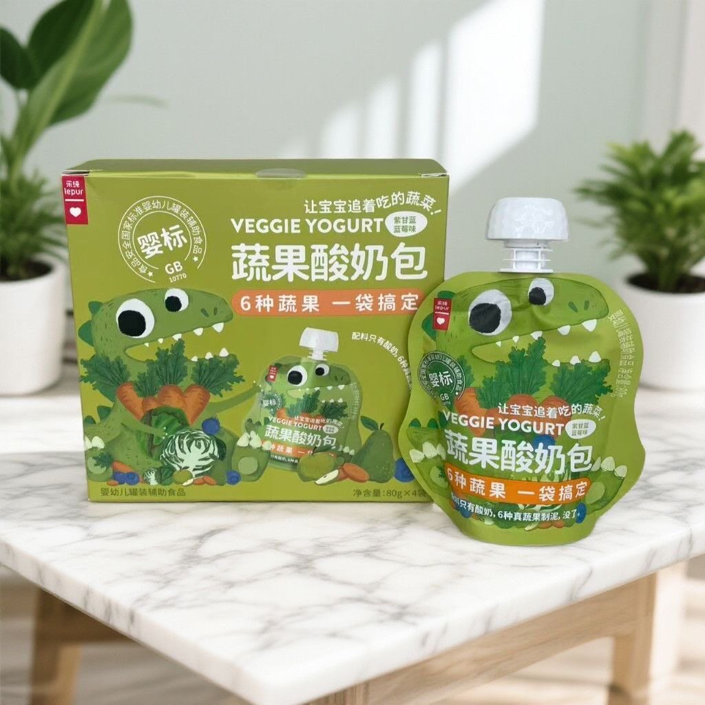 【新口味蔬果酸奶】乐纯宝宝酸奶蔬果酸奶包辅食常温酸奶80g*8袋图片