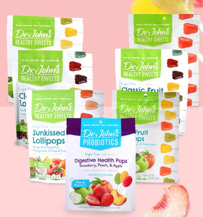 美国约翰博士Dr.john's棒棒糖混合水果味木糖醇糖果零食棒棒糖