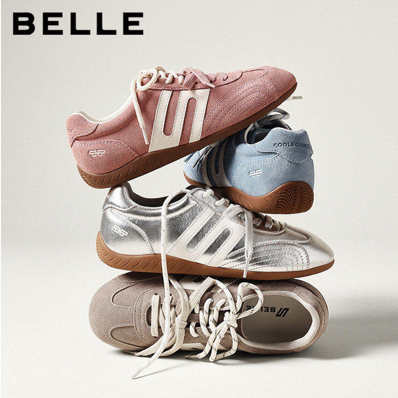 百丽跑道方程式赛车德训鞋2026新女双鞋带薄底板鞋跑步鞋E2L3DBM6