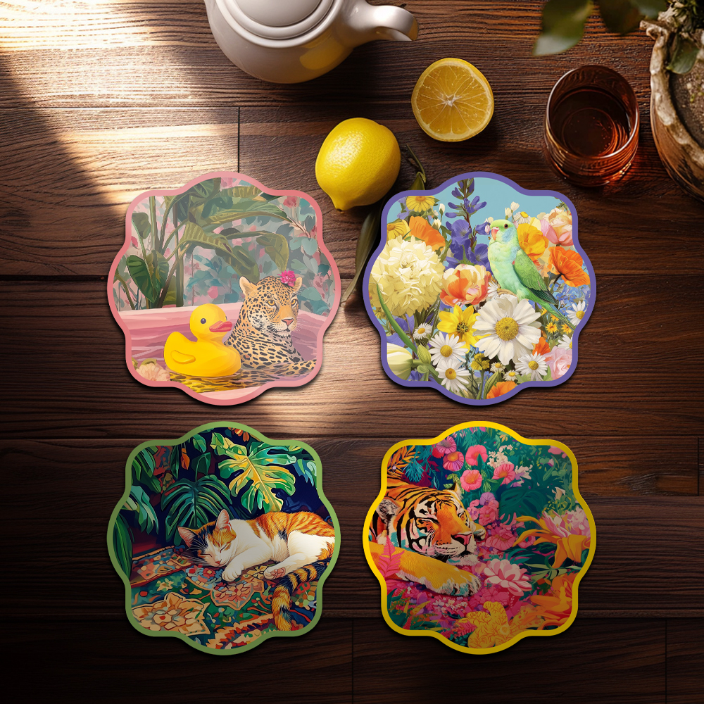 四只装吸水杯垫直径20cm硅藻泥