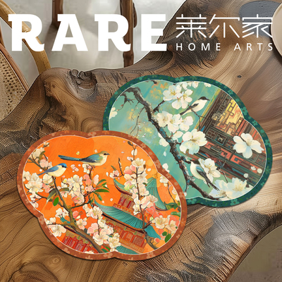 【买一赠一】桃红柳绿30*40硅藻泥垫子两只装家用吸水