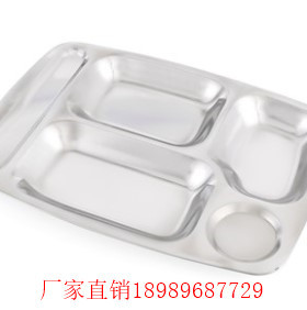 正宗304不锈钢快餐盘 托盘饭盘餐盘 学校食堂专用餐盘 五格六格
