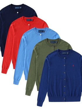 RL118 细线圆领长袖针织衫毛衣小马外套女修身显瘦开衫打底衫