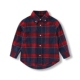法兰绒小马厚款 RL076男女童磨毛格子长袖 衬衣儿童衬衫 中大童