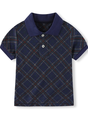 RL092-1男女中大童短袖T恤 小马经典斜格子翻领 珠地纯棉