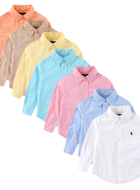 RL069男女童麻棉衬衣 中大童可亲子