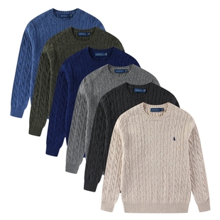 RL125男士秋冬厚款圆领纯羊毛毛衣  休闲针织线衣 尺码偏大