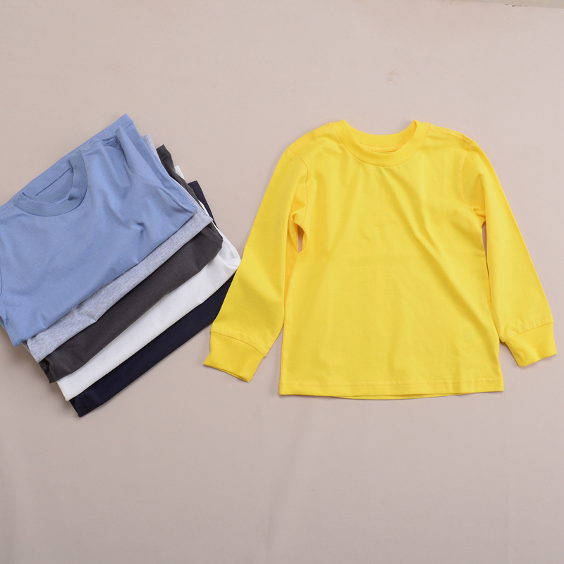 RL045 纯棉长袖体恤衫 圆领男女童打底衫