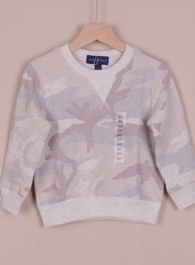 113RL男女童圆领抓绒卫衣小马仔抓毛中大童外套秋冬新款迷彩上衣