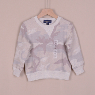 113RL男女童圆领抓绒卫衣小马仔抓毛中大童外套秋冬新款迷彩上衣