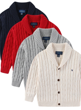 RL004毛衣男女童小马 厚款纯棉针织衫开衫外套 秋冬 90-170