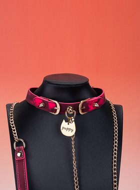 朋克choker温感变色项圈牵引绳女颈带项链puppy挂牌小众情侣礼物