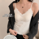 韩小衣秋冬蕾丝磨毛保暖吊带背心细肩带固定杯内衣女内搭外穿6048