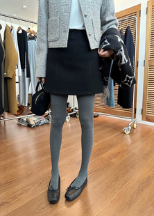 竖纹格雷灰系细条显瘦压力瘦腿连裤袜不掉裆抗起球打底裤FC1