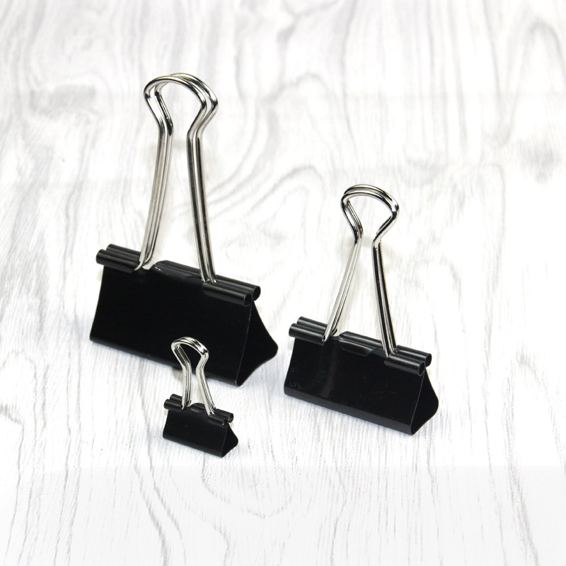 海瑟  黑色不生锈1号长尾夹 大号51mm 燕尾夹 票据夹 面单夹