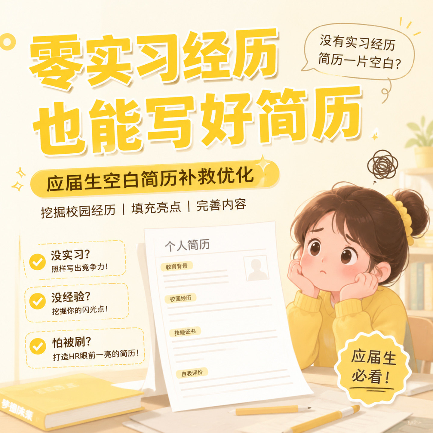 应届生简历代写优化国企校招实习求职简历制作排版润色当天出稿
