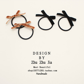 复古丝绒蝴蝶结发夹发绳法式 少女可爱双马尾发圈头绳2022秋冬发饰