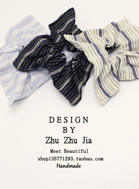 ZHUZHUJIA条纹大肠圈方形发圈