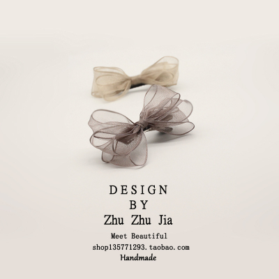 发饰刘海欧根纱韩国鸭嘴夹皮筋