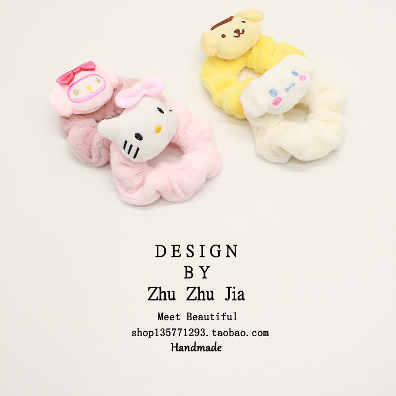 发圈秋冬可爱卡通玉桂狗毛绒发圈