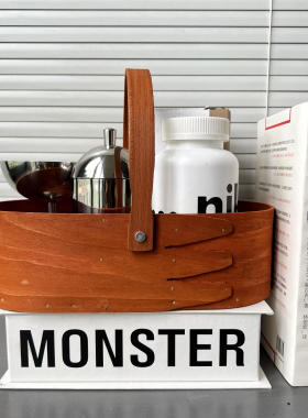 LIVINGBANK英式复古手工木质桌面提篮夏克盒多用途小众收纳盒