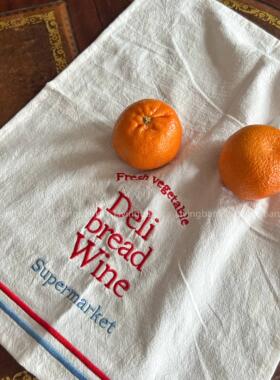 livingbank韩风ins刺绣餐巾南法乡村复古风擦手巾美食拍照背景布