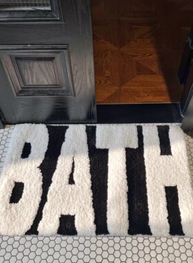 LIVINGBANK北欧ins簇绒吸水地垫卫生间软FUFU浴室脚垫卧室小地毯