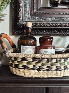 海草手工编织篮越南进口非洲元素ins风装饰买菜野餐杂物收纳摆件