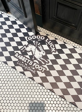 livingbank厨房地垫懒人防油防滑家用脚垫北欧复古风卫生间防水垫