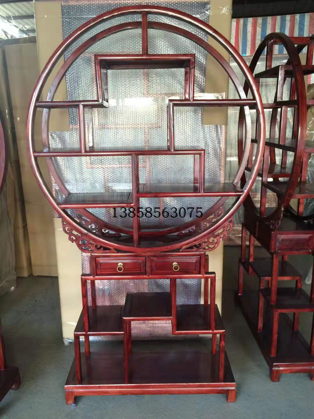 特价/古董架/仿古家具/榆木/置物架/小圆形博古架/陈列架/多宝阁