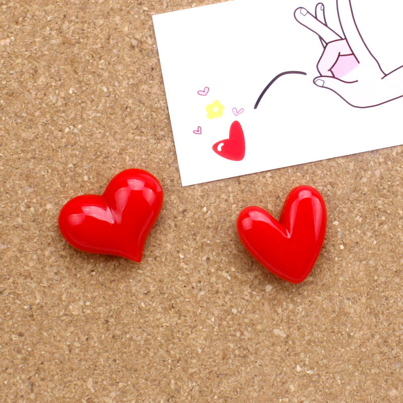 2个 红色爱心卡通图钉创意软木装饰按钉毛毡板新婚房间ins照片墙
