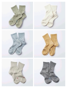 COTTON 现货 SOCKS 日产男女款 RoToTo 中筒中帮有机棉运动袜子