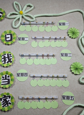 教室卫生角文化墙贴布置装饰小学幼儿园环创值日生黑板报签到挂牌