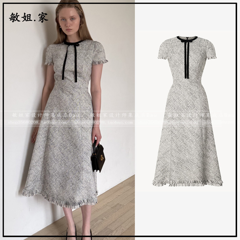 26秋韩国设计师品牌BAU by Bride And You新9月丝绒缎带长连衣裙