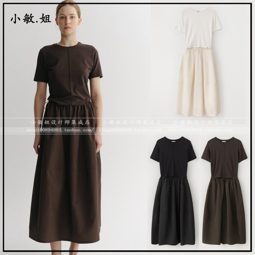 敏姐26春韩国设计师品牌eaah新款4月气质拼接短袖连衣裙