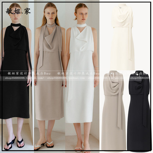26春韩国设计师品牌BAU by Bride And You新6月围巾领长款连衣裙