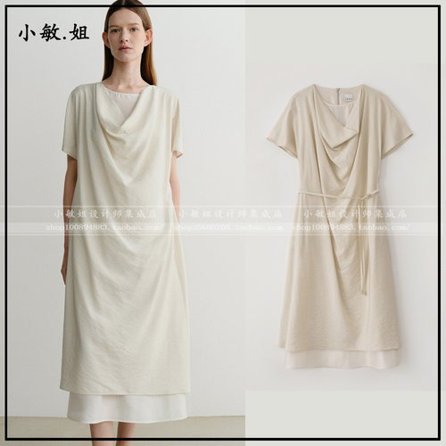 敏姐26春韩国设计师品牌eaah新款4月堆堆领宽松短袖连衣裙