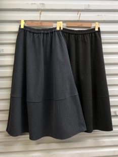 毛呢半身裙女秋冬赫本小个子a字裙高腰显瘦休闲口袋中长款 伞裙子