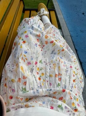 小清新减龄碎花半身裙中长裙