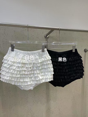 韩系少女层次感花边蛋糕短裙裤