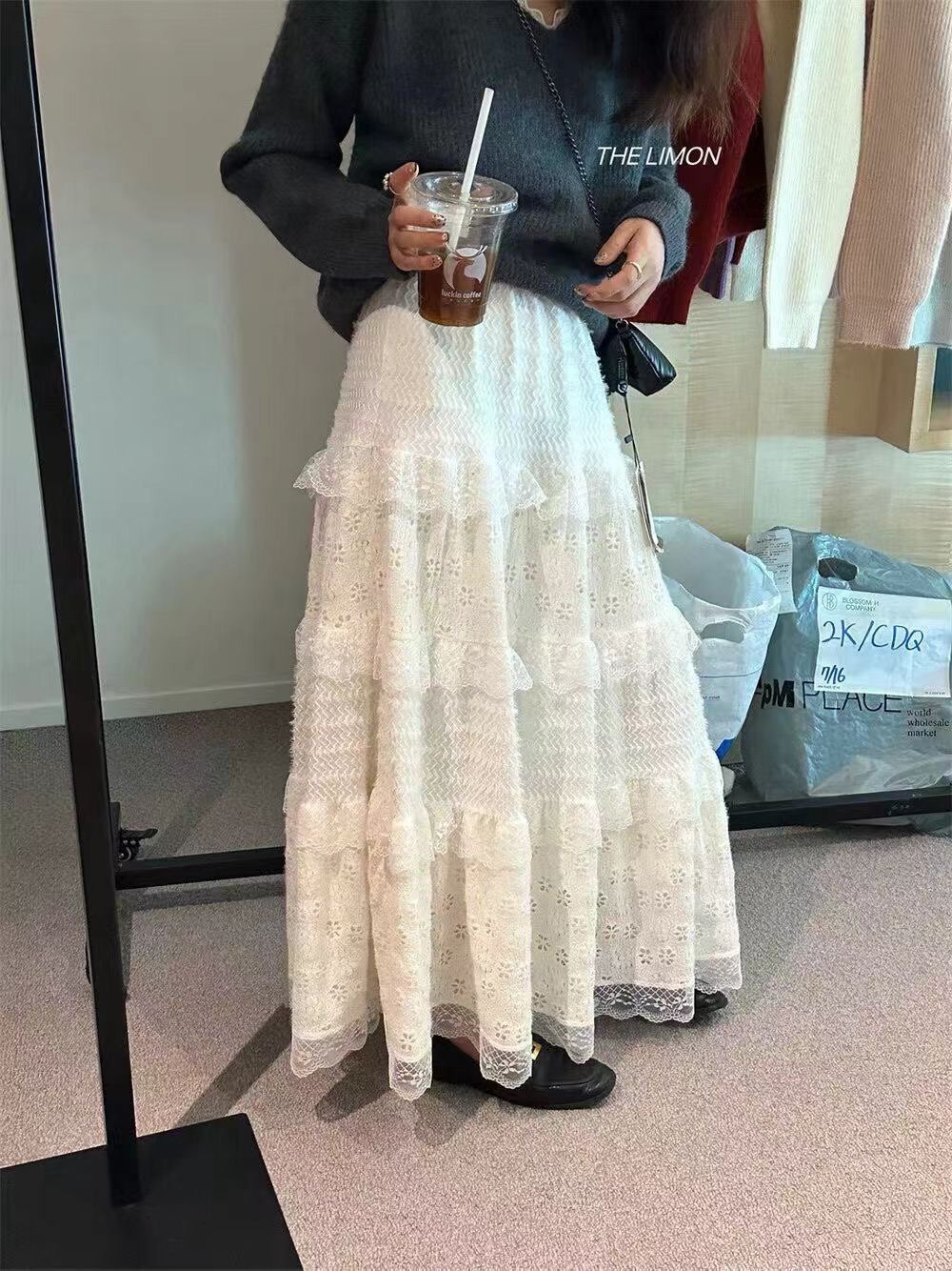 甜美风层层荷叶边半身长裙2025温柔高腰A字蕾丝拼接仙女蛋糕裙女,女装/女士精品,半身裙,淘宝优惠券,粉丝福利购,淘宝优惠卷